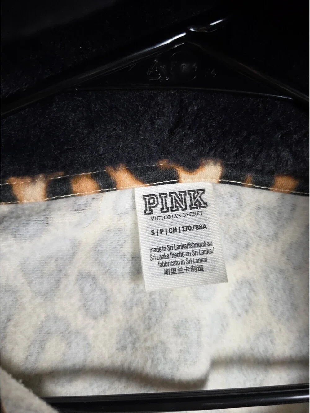 Victoria's Secret PINK Leopard Faux Fur Hoodie Full Zip Small S Rare